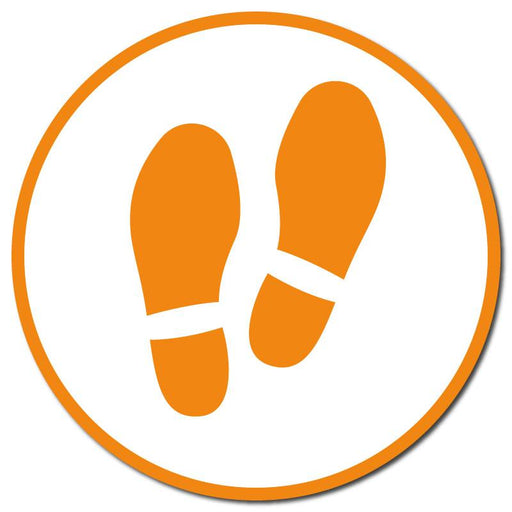 Colored Footprints Anti-Slip Circle Floor Stickers - 36" Diameter - makesafetyvisible.com