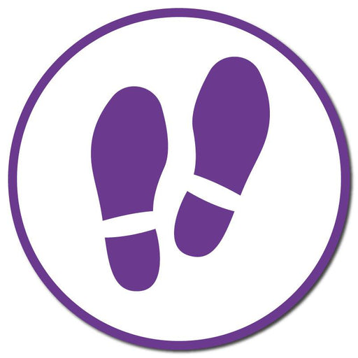 Colored Footprints Anti-Slip Circle Floor Stickers - 24" Diameter - makesafetyvisible.com