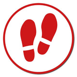 Colored Footprints Anti-Slip Circle Floor Sticker: Multiple Colors  - 12" Diameter