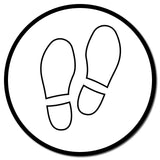 Colored Footprints Anti-Slip Circle Floor Stickers - 24" Diameter