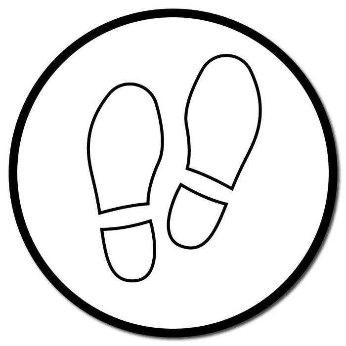 Colored Footprints Anti-Slip Circle Floor Sticker: Multiple Colors  - 12" Diameter
