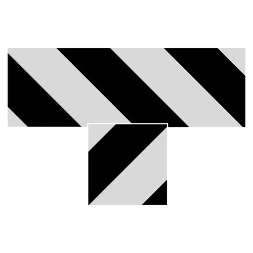 Floor Markings, Ts, 4'' Hazard Stripe, 8'' x 12'' - makesafetyvisible.com