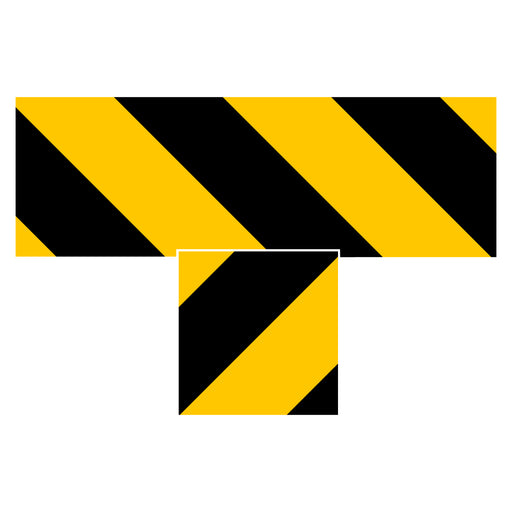 Floor Markings, Ts, 4'' Hazard Stripe, 8'' x 12'' - makesafetyvisible.com