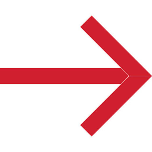 Floor Marking Arrows, 2'', 41.5'' w x 34'', Vinyl - makesafetyvisible.com