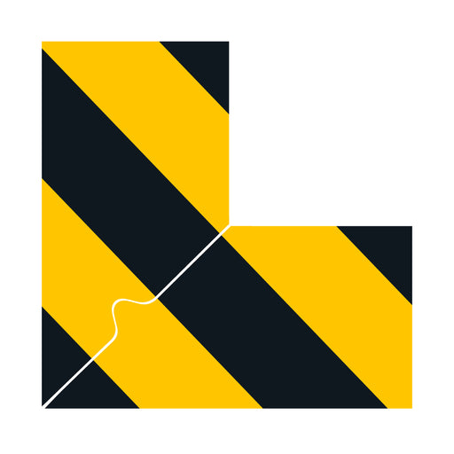 Floor Marking Corners, L Marker, 4'' Hazard Stripe - makesafetyvisible.com