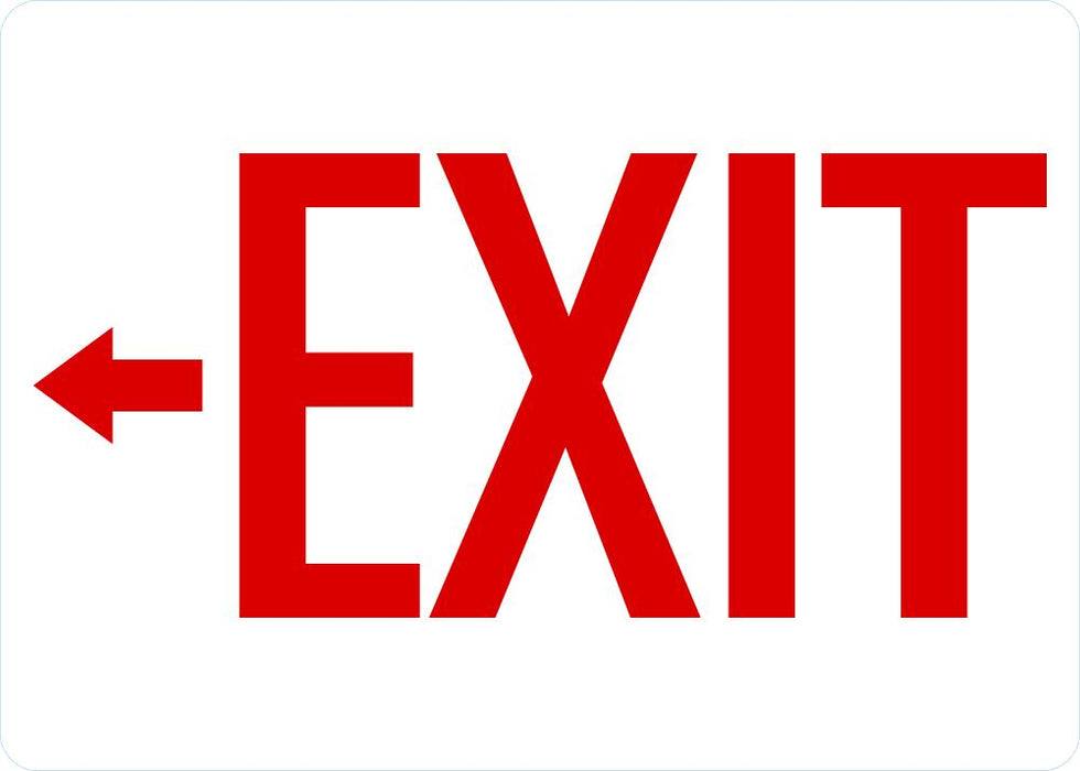 Exit Sign Left Image Exit (Left Arrow) Sign — makesafetyvisible.com