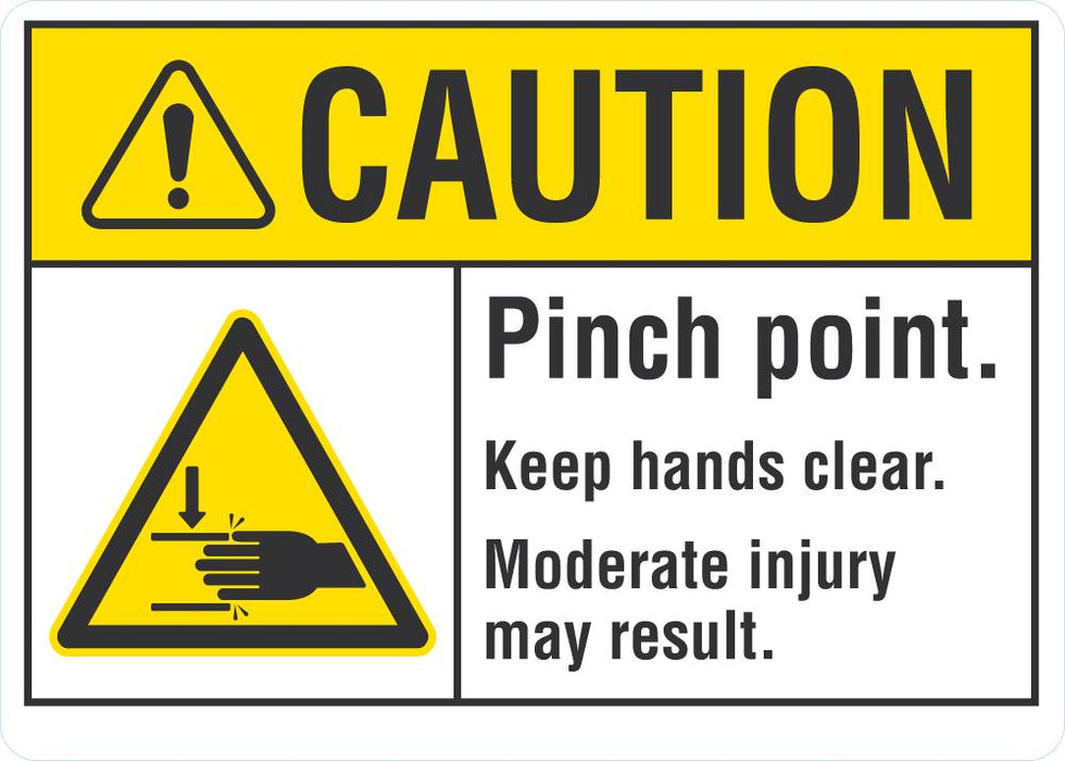 CAUTION Pinch Point Sign