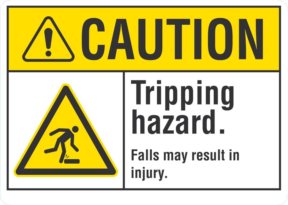 Triple Riding Vilation Sign CAUTION Tripping Hazard Sign — makesafetyvisible.com