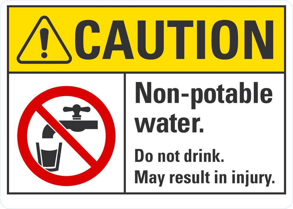 CAUTION Non-Potable Water Sign