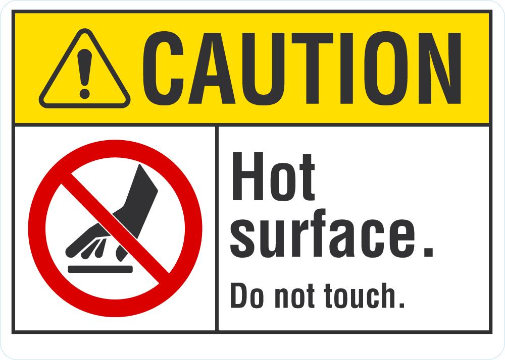 CAUTION Hot Surface Sign — makesafetyvisible.com