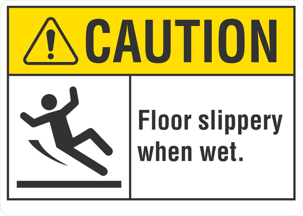 CAUTION Floor Slippery When Wet sign