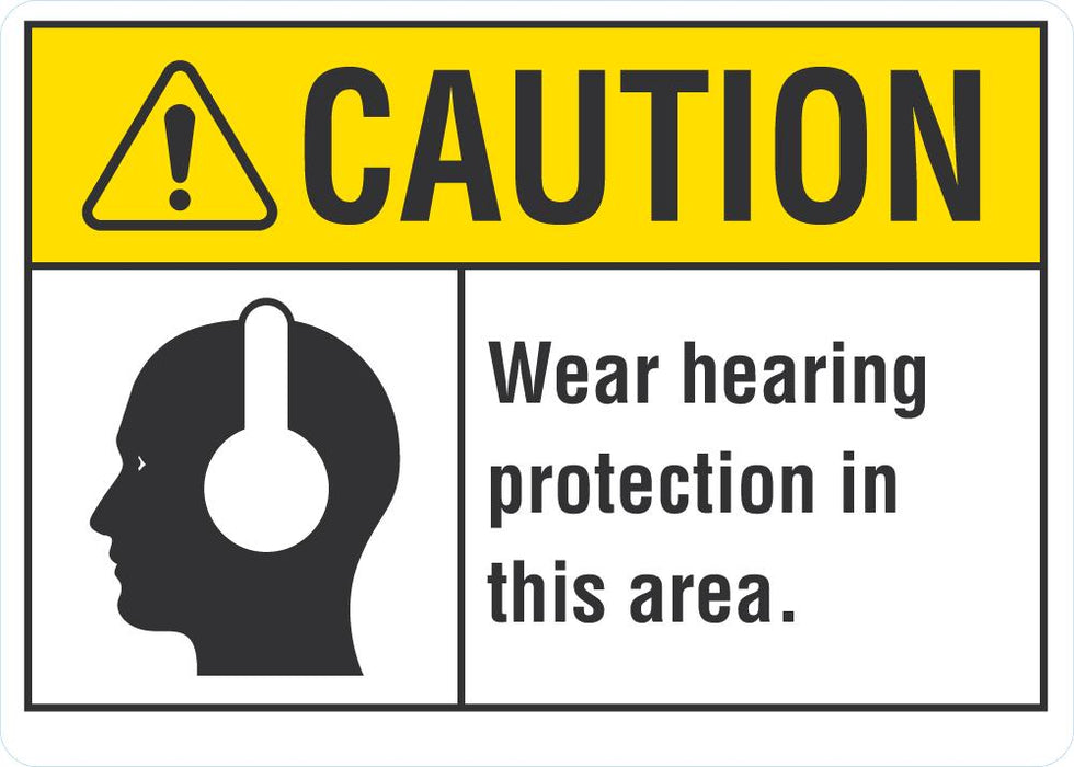 CAUTION Wear Hearing Protection In This Area Sign