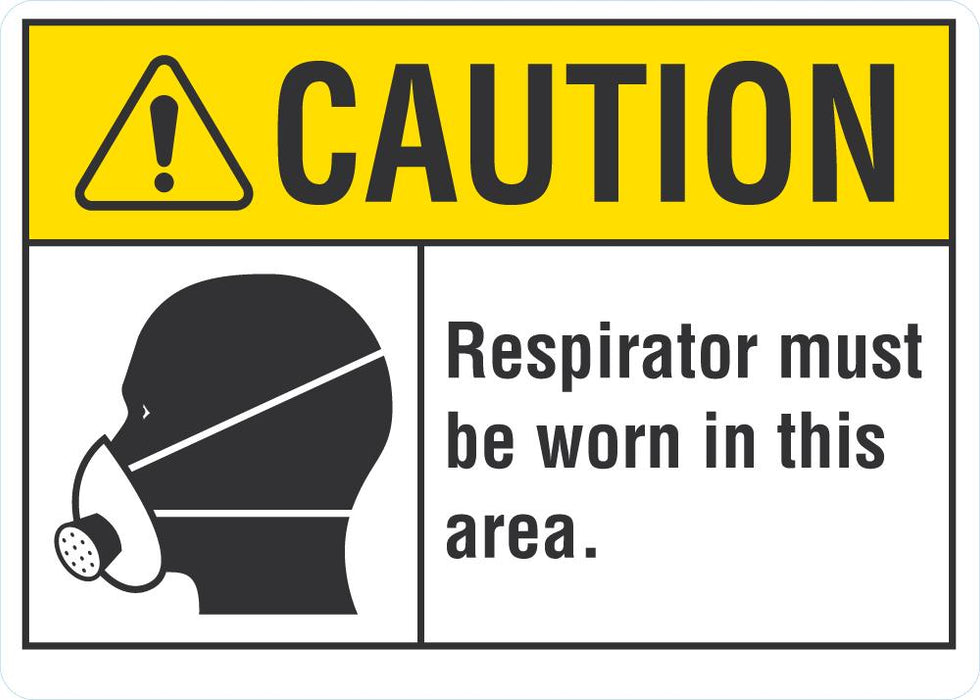 CAUTION Respirator Must Be Worn In This Area Sign