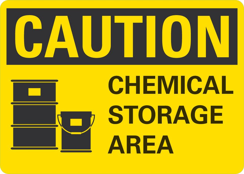CAUTION Chemical Storage Area Sign