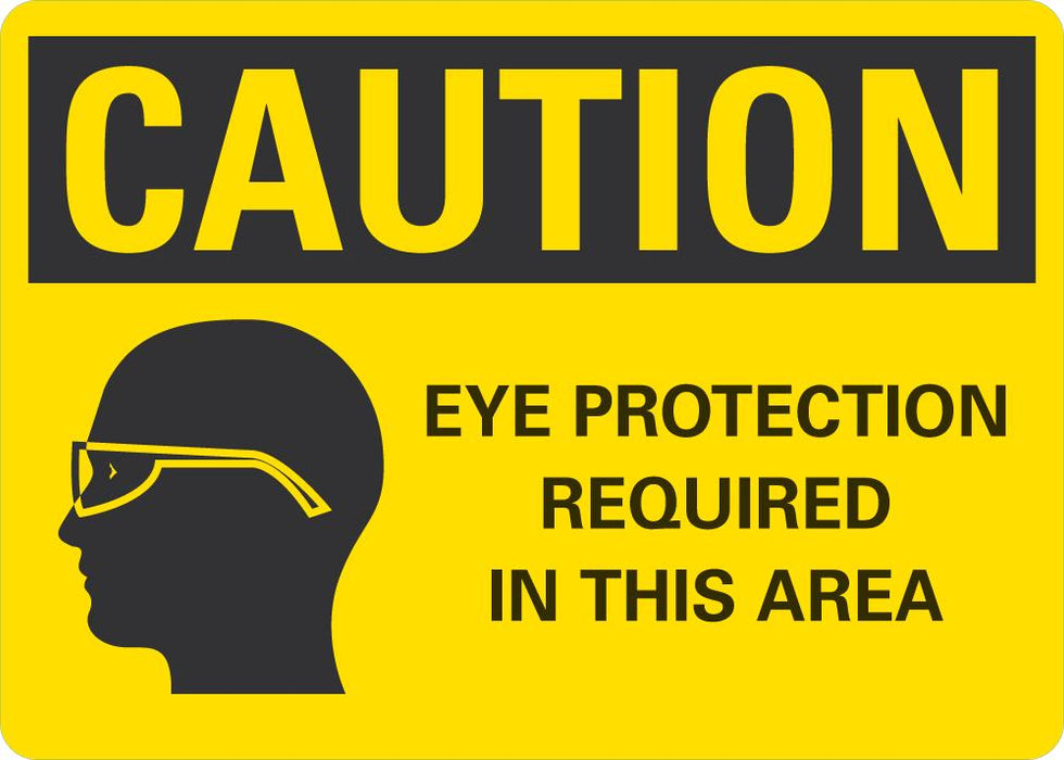 CAUTION Eye Protection Required In This Area Sign