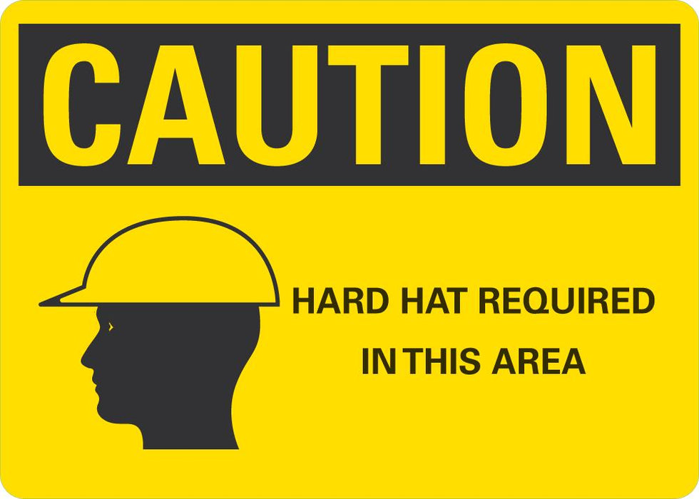 CAUTION Hard Hat Required In This Area Sign