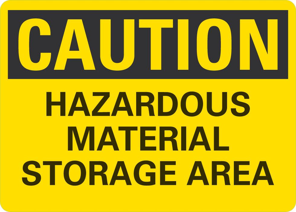 CAUTION Hazardous Material Storage Area Sign