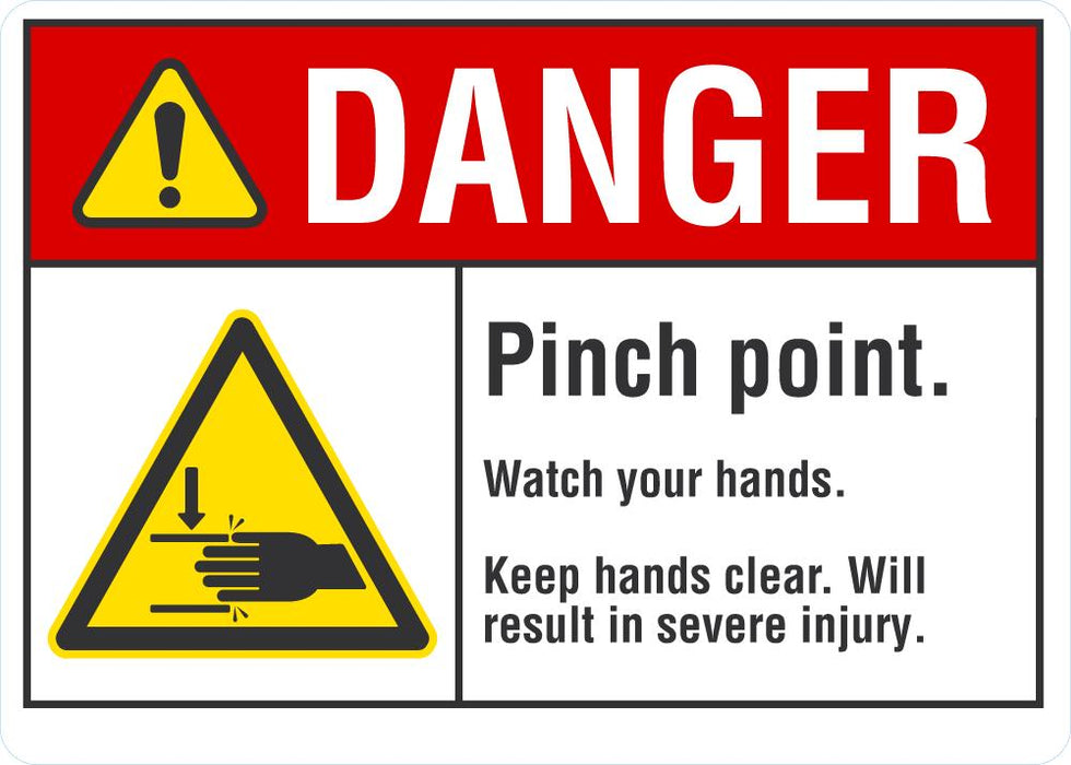 DANGER Pinch Point Sign
