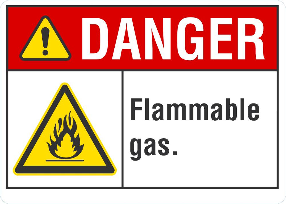 DANGER Flammable Gas Sign
