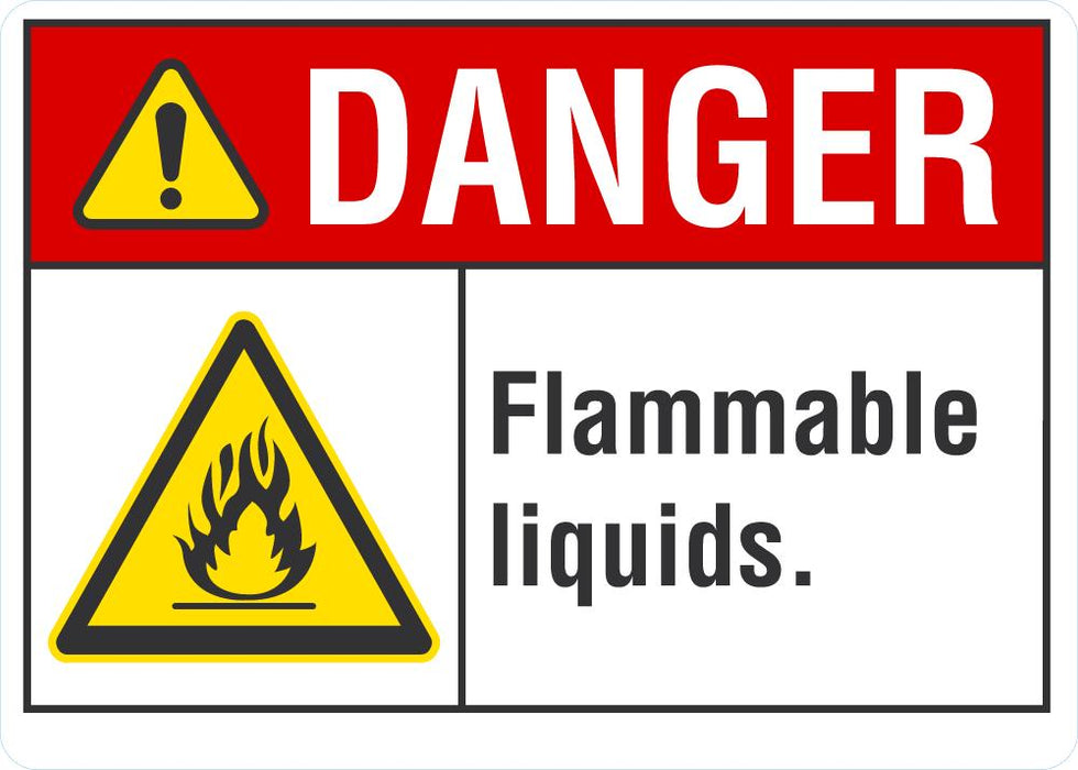 DANGER Flammable Liquids Sign