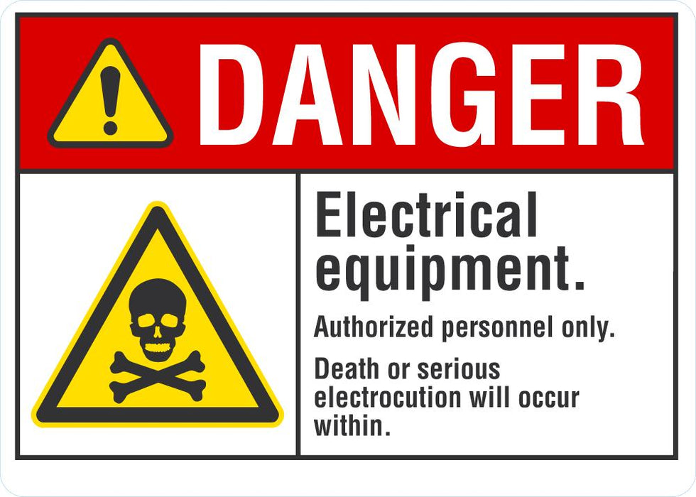 DANGER Electrical Equipment Sign
