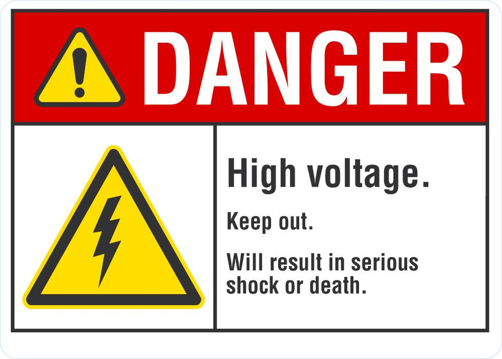 DANGER High Voltage, Keep Out Sign