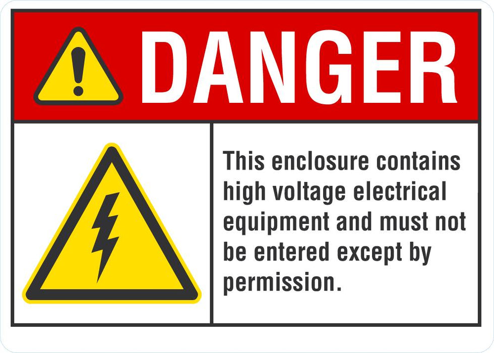 DANGER This Enclosure Contains High Voltage Electrical Equipment Sign