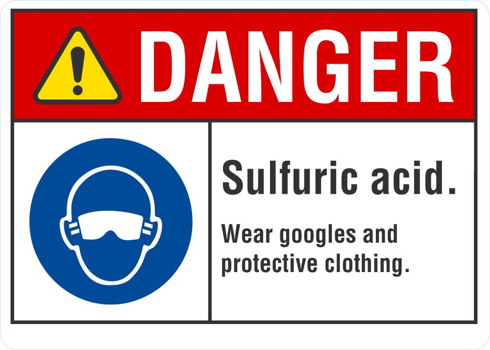 DANGER Sulfuric Acid Sign