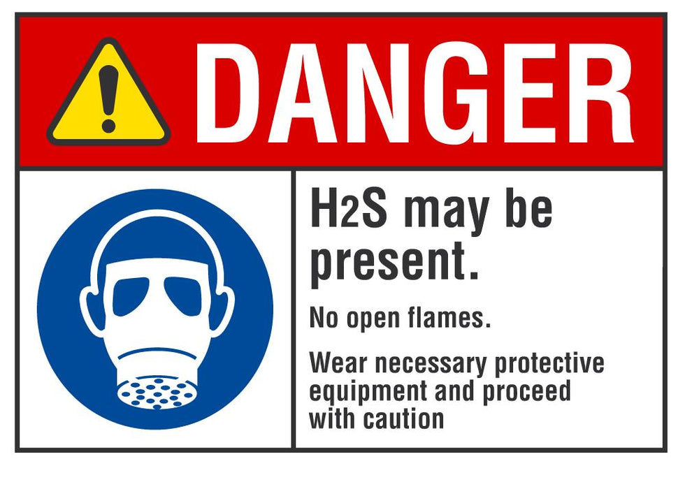DANGER H2S May Be Present Sign