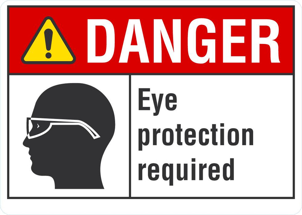 DANGER Eye Protection Required Sign