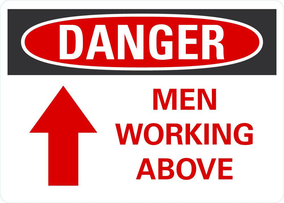 DANGER Men Working Above Sign