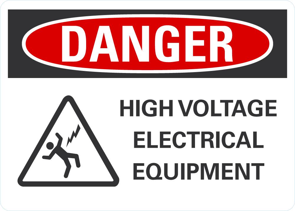DANGER High Voltage Electrical Equipment Sign — makesafetyvisible.com