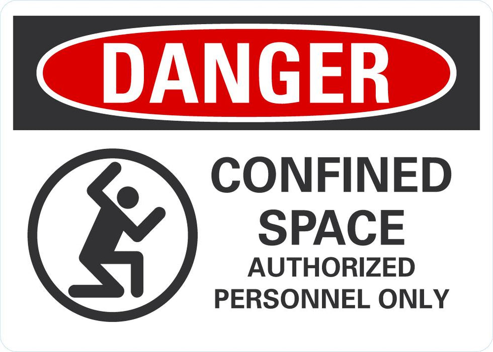 DANGER Confined Space, Authorized Personnel Only Sign