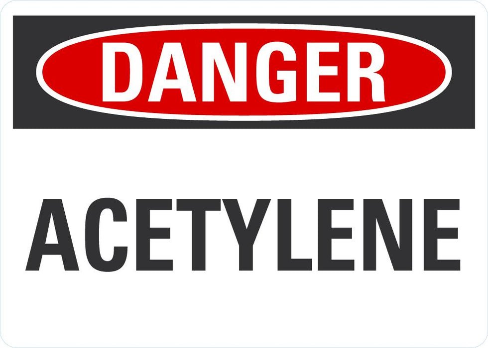 DANGER ACETYLENE Sign