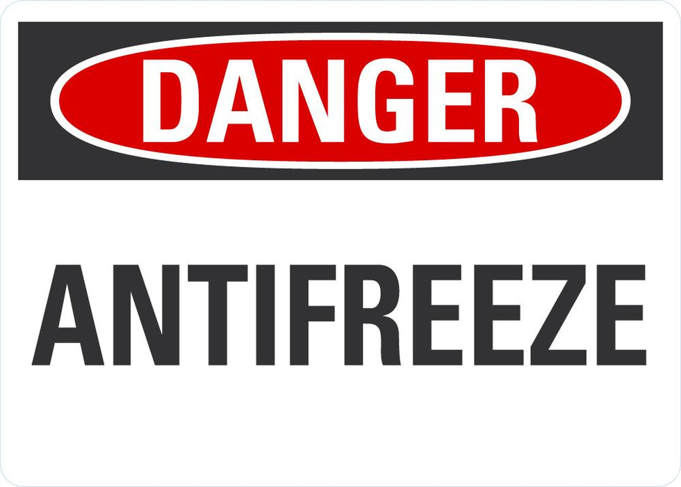 DANGER Antifreeze Sign