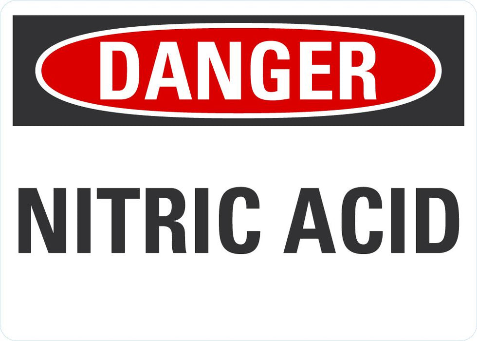 DANGER Nitric Acid Sign