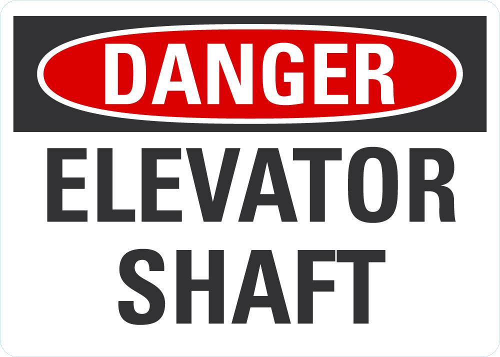 Elevator Hazard Danger Reflective Label, 5 in Height, 7 in Width, Refl ...