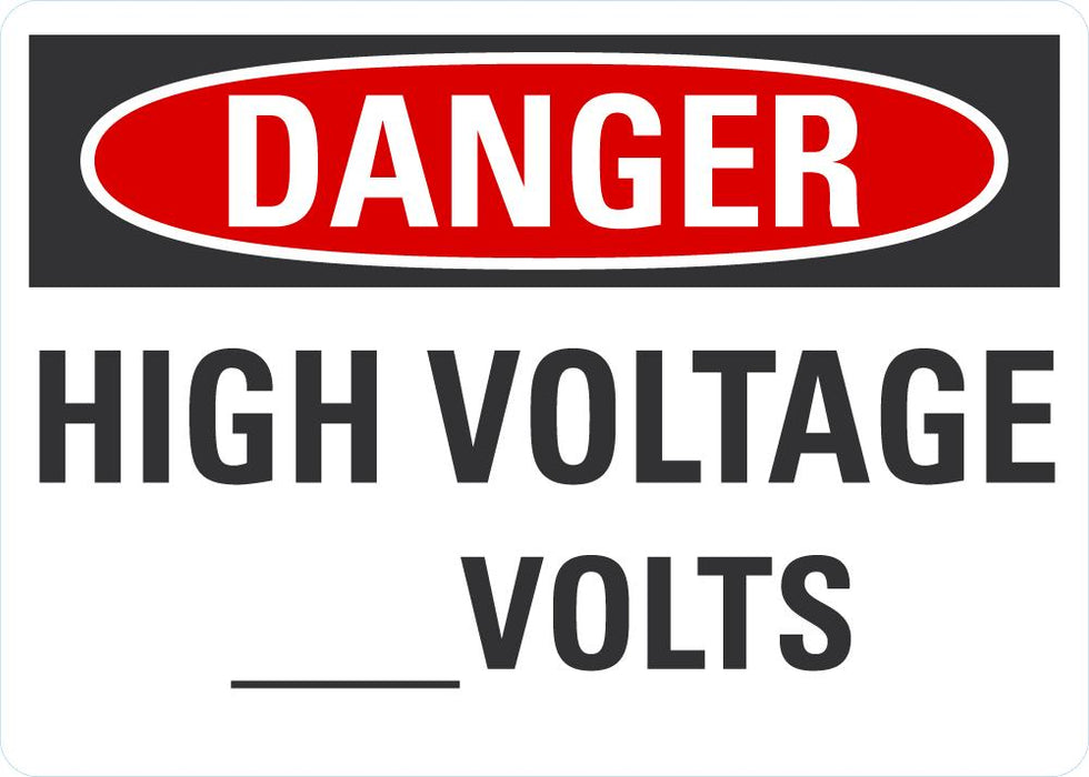 DANGER High Voltage (Blank) Sign