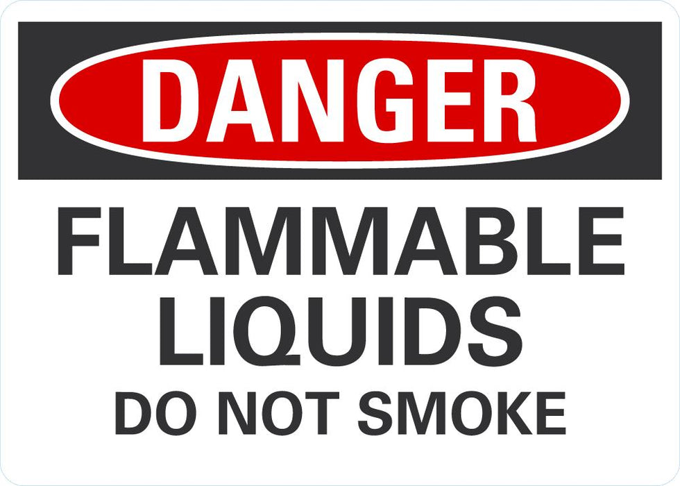DANGER Flammable Liquids, Do Not Smoke Sign