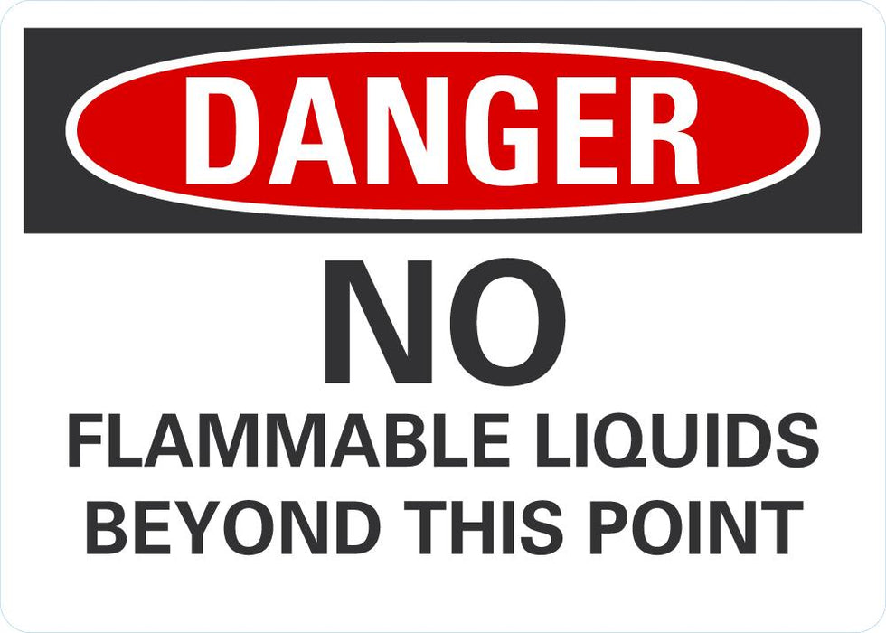 DANGER No Flammable Liquids Beyond This Point Sign