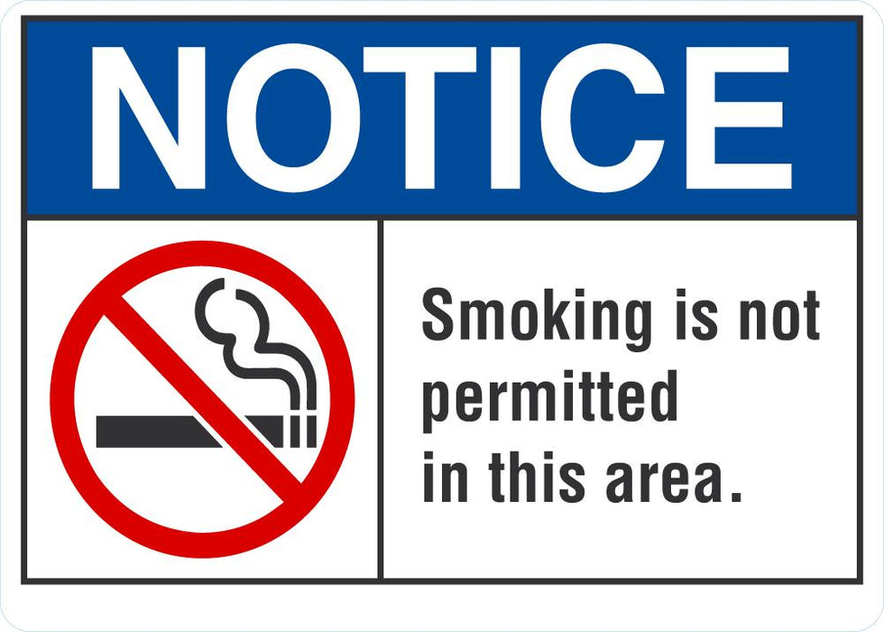 NOTICE Smoking Is Not Permitted Sign