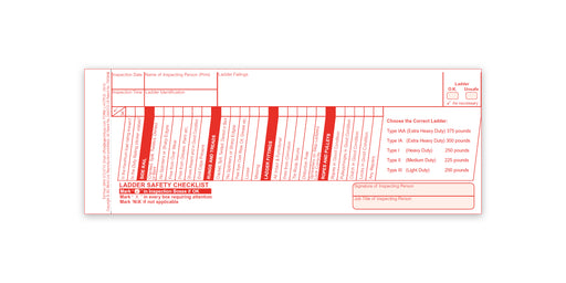 Ladder Inspection Tag Refill Booklet - makesafetyvisible.com