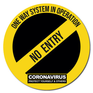 No Entry, One Way System Circle Anti-Slip Floor Sticker - 24" Diameter - makesafetyvisible.com