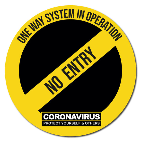 No Entry, One Way System Circle Anti-Slip Floor Sticker - 12