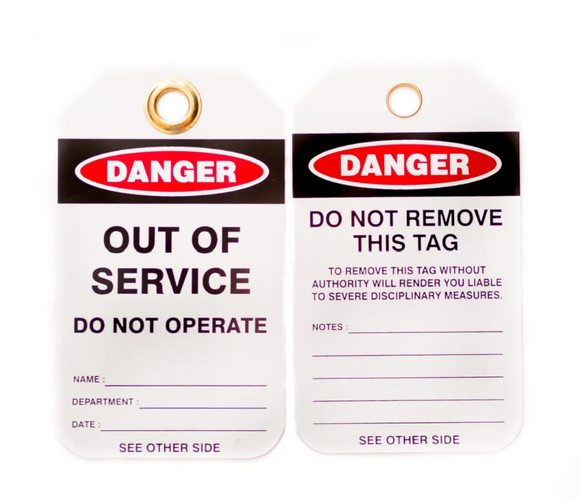Lockout Tags-Out of Service - Pack of 10