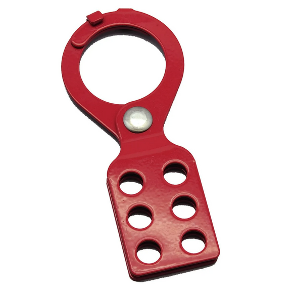 Lockout Hasp, Steel, Red-1.5