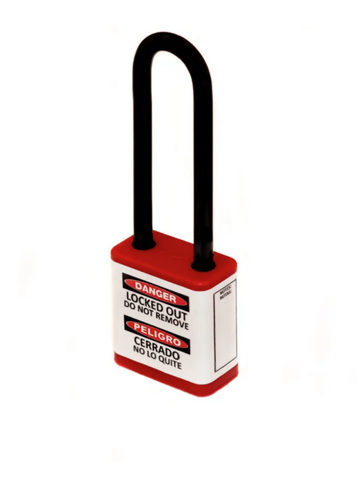 Padlock, 710 Series, 3" Shackle, Red, Keyed Different