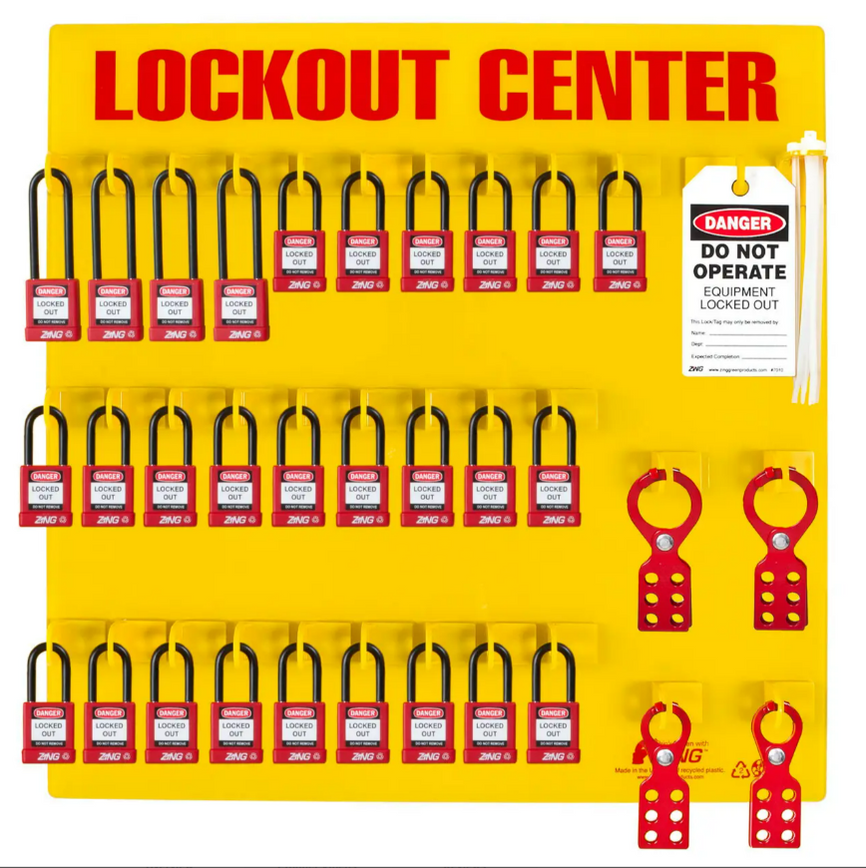 Lockout Station 28 Padlocks — makesafetyvisible.com