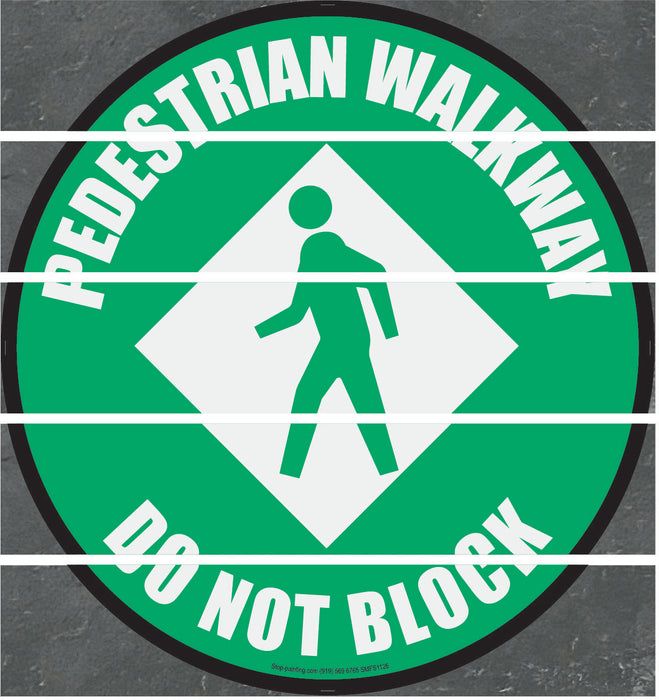 Floor Sign, Rubber, Pedestrian Walkway, 17.5"