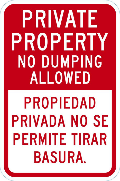 Private Property, No Dumping Sign